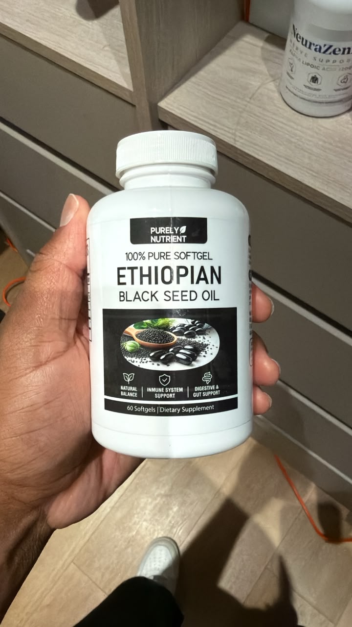 Purely Nutrient Ethiopian Black Seed Oil – Parásitos y vientre plano